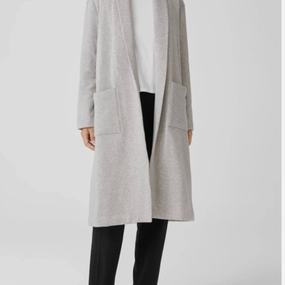 NWT Eileen Fisher Cozy Brushed Terry Hug Padded Coat - Picture 7 of 10